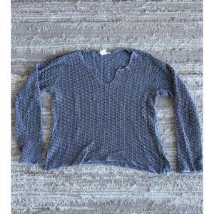 Tommy Bahama Women's Blue Crochet Knit Beaded Sweater Size M